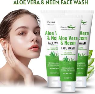 smartdrops Aloe Vera Facewash For Skin Whitening | Pimple Clear use every day for aloevera neem face skin that glows use for men and women Face Wash