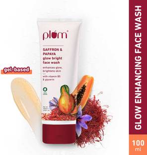 Plum Papaya Glow Bright | With Vitamin B5 & Saffron | Non-Drying, Refreshing Face Wash