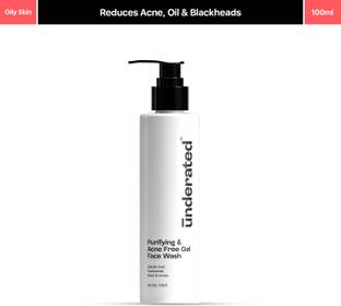 UNDERATED Purifying and Acne Free Gel  Powered With Salicylic Acid, Niacinamide, Neem and Leamon| 100ml Face Wash