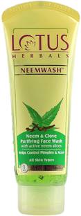 LOTUS Herbals NEEMWASH Neem & Clove Ultra-Purifying  with Active Neem Slices_ Face Wash