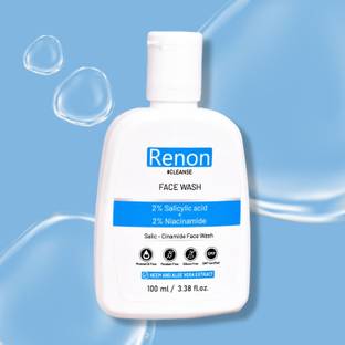 Renon 2 % Salicylic acid and 2 % Niacinamide Facewash with Neem and Aloe Vera Extract |Silicon Free | Oily and Acne Prone Face Wash
