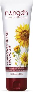 Ningen Sunflower De-Tan  I Removes Tan, Purifies Skin I Derma Tested Face Wash
