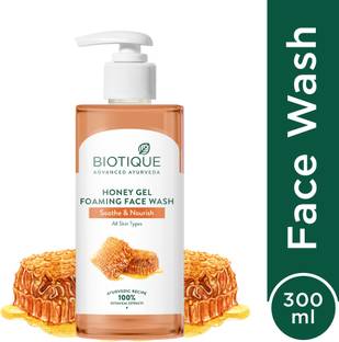 BIOTIQUE Honey Gel Soothe and Nourish Foaming Reduce Dryness For Men and Women Face Wash