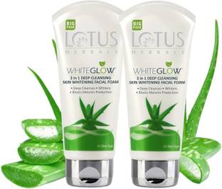 LOTUS HERBALS Whiteglow 3 In 1 Deep Cleaning Skin Whitening Facial Foam|Dark Spots Face Wash