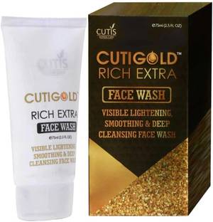 CUTIS Cuti Gold Rich Extra  | Visible Lighrening, Smoothing & Deep Cleansing  (75ml) Face Wash