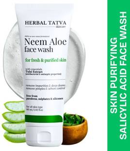 Herbal Tatva Neem Aloe  With Salicylic Acid & Aloe Vera Extract For Skin Purifying & Oil Control | Unclog Pores of Dirt & Oil | Face Wash