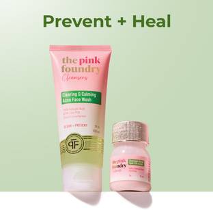 The Pink Foundry Acne Facewash with 1.5% Salicylic Acid that Treats & Prevents Acne Breakout and Overnight Acne Spot Corrector to Shrink Active Acne Combo | Acne Spot Corrector (15 ml) Face Wash