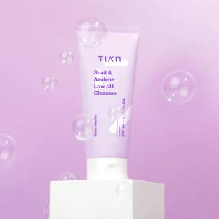 TIAM Snail & Azulene Low pH Face Cleanser, Gentle & Non-Drying Formula for Dry Skin Face Wash