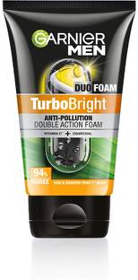 Garnier Men Turbo Bright Double Action, with Vitamin C and Charcoal Face Wash