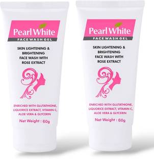 ZEE DRUGS Pearl White  Gel – Skin Lightening & Brightening with Rose Extract – Pack of 2 (60g each) Face Wash