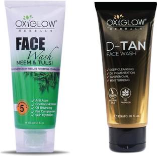 oxy glow herbals Neem Tulsi  100 gm & D-TAN  100 Gm (Combo Pack) Face Wash