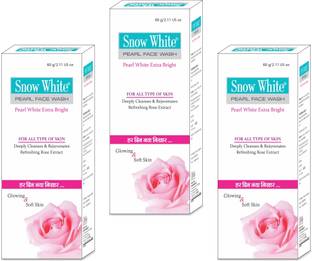 Snow White Pearl FaceWash (Pack of 3) for Acne, Dark Circles, Pimples Spots, Anti-Aging Face Wash
