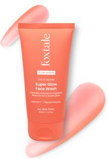 Foxtale Vit C Super Glow Face wash with Papaya Enzyme|Reduces Tan, Boosts glow Face Wash