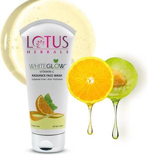 LOTUS HERBALS WhiteGlow Vitamin C Radiance  | For Dark Spots & Dull Skin | Anti- Pollution Face Wash