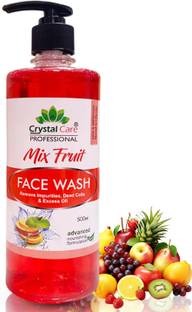 Crystal Care Mix Fruit  500ml | Deep Cleansing, Oil Control, Tan Removal, Acne Prevention  for Bright & Glowing Skin | Vitamin C Enriched | Paraben-Free, Sulfate-Free | Suitable for All Skin Types Face Wash