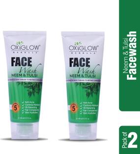 OXYGLOW Neem Tulsi Face wash,Acne prone skin,Controls oil & Prevents Pimples Pack of 2 Face Wash
