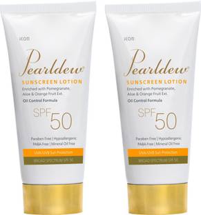 Pearldew Sunscreen Lotion SPF 50 50 ml| With Aloe Vera| UVA & UVB Protection Face Wash