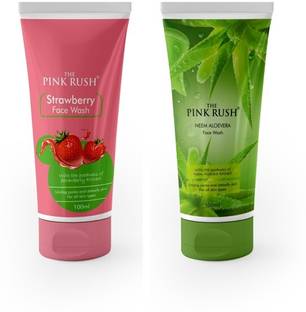 THE PINK RUSH Pink Rush Strawberry and Aloe Vera Pack of 2 (For women and men) Face Wash