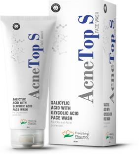 healing pharma AcneTop S Facewash with Salicylic Acid & Glycolic Acid Facewash for Oily & Acne Prone Skin Face Wash
