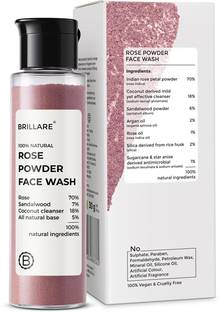 BRILLARE Rose , Anti Ageing Skin, Sandalwood & Coconut Powder, Hydration Face Wash