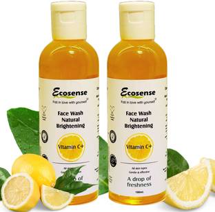 Ecosense Vitamin C+ Facewash | Brightens Skin Tone| with Lemon & Orange Extracts| All Skins types | For Men and Women | Face Wash