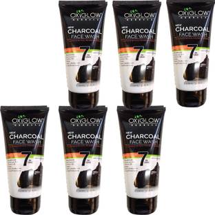 NG MART OXYGLOW CHARCOAL DEEP CLEANSING FACEWASH FOR BLACKHEAD & PIGMENTAION REMOVES PACK OF - 100ml x 6 Face Wash