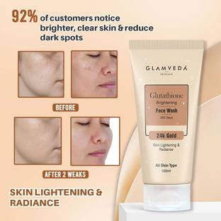 GLAMVEDA Glutathione 24 k Gold  Reduce Dark Spots & Pigmentation, Lightens skin Complexion| For All Skin types | Face Wash