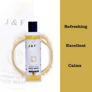 J & F Pure Natural 24 Carat Gold Instant Glow  24k Gold Face Wash