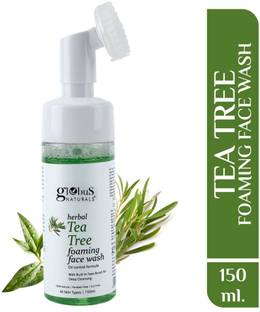 Globus Naturals Tea Tree Acne Control Foaming Face wash With Silicon Face Massage Brush |No Parabens| No Sulphate| Face Wash