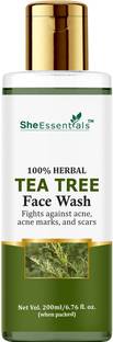 She Essentials Tea Tree  enriched with Salicylic Acid, Neem, Aloe Vera, Glycolic Acid for Acne Control, Oil Control, Skin Fairness & Acne Marks Clear- SLS & Paraben Free Face Wash