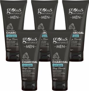 Globus Naturals Anti Pollution & Anti Acne Charcoal  For Men Face Wash