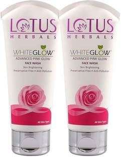 LOTUS HERBALS WhiteGlow Advanced Pink Glow  For Skin Brightening & Gentle Cleansing with Anti-Pollution Property, Preservative Free formula Face Wash