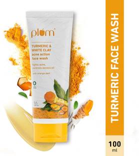 Plum Turmeric & White Clay Acne Action  | Fights Acne & Controls Excess Oil Face Wash