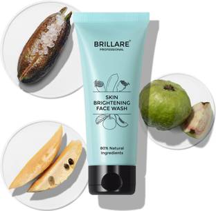 BRILLARE Skin Brightening FaceWash for Pigmented Skin, Reduces Dark Spots & Tanning, With Lime Cavier, Papaya & Multifruit Extract, 100% Vegan, Natural, Paraben-Free Face Wash