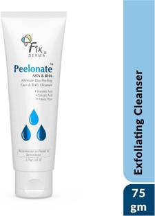 Fixderma Peelonate AHA & BHA Face Cleanser for Oily Skin, AHA BHA Exfoliating  Face Wash