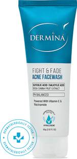 DERMINA Fight & Fade Acne Facewash, powered with vitamin E & Charcoal Beads Face Wash