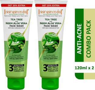 Aaryanveda Tea Tree  with Neem & Aloe Vera Anti-Acne, Oil Control & Deep Cleanser Face Wash