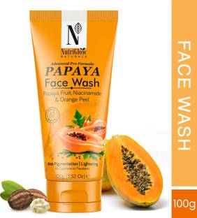 NutriGlow NATURAL'S Advanced Pro Formula Papaya  for Skin Brightening & Tan Removal Face Wash