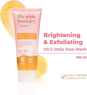 The Pink Foundry Brightening & Exfoliating  with Vitamin C suitable for all Skin Types | Daily Cleanser | Deeply Cleanses Skin, Reduces Tan, Dullness & Evens Out Skin Tone Face Wash