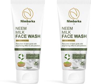 NIMBARKA NEEM MILK FACEWASH | REDUCTION OF DARK SPOTS WITH BRIGHTENING EFFECT & ANTI-POLLUTION | 100 ML PACK OF 2 Face Wash
