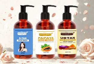 Beleza professional De-Tan + Papaya + Ubtan  Combo | 200ml Each | Pigmentation & Glow Care Face Wash