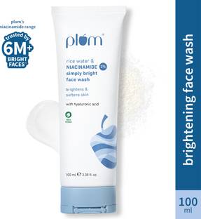 Plum 2% Niacinamide  With Rice Water For Bright, Soft Skin | Gentle, Non-drying Face Wash