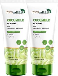 7days natural Instant Refreshing Cucumber  with Neem Extract and Aloe Vera, For fresh and soothing effect Face Wash