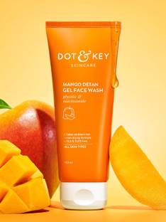 Dot & Key Mango Detan Gel ,Gently Cleanse Skin From Dirt & Oil,Fades Stubborn Tan Face Wash