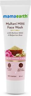 Mamaearth Multani Mitti with Multani Mitti & Bulgarian Rose For Oil Control & Acne - 20 ml | Suits All Skin Types | Hydrating & Gentle | Paraben-Free | No Silicones | Sulphate-Free Face Wash