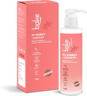 Bake Cosmetics 5% Vitamin C  with Gooseberry | Skin Brightening & Glow Face Cleanser | For Normal, Combination, Oily & Dry Skin | Brightens Complexion & Fades Hyperpigmentation Face Wash