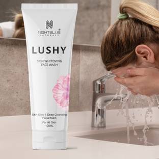 NightBlue Naturals Lushy Skin Whitening Deep Cleansing Skin Glow Anti Aging Anti Wrinkles Anti Dullness 100ml Face Wash