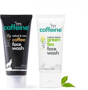 mCaffeine Face Cleanser Combo Coffee + Green Tea for Glowing Skin, Dirt Removal, Reduce Face Acne, D TAN Face Wash
