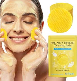 BEAUTYATH Premium Kojic Acid and Turmeric Cleansing Pads | Turmeric Kojic Acid Cleansing Pads for Face | Hydrating & Moisturizing Face Wash
