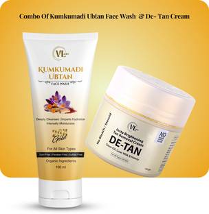 VLARC Combo of Kumkumadi Ubtan  & De- Tan Cream For For Instant Brightening Face Wash